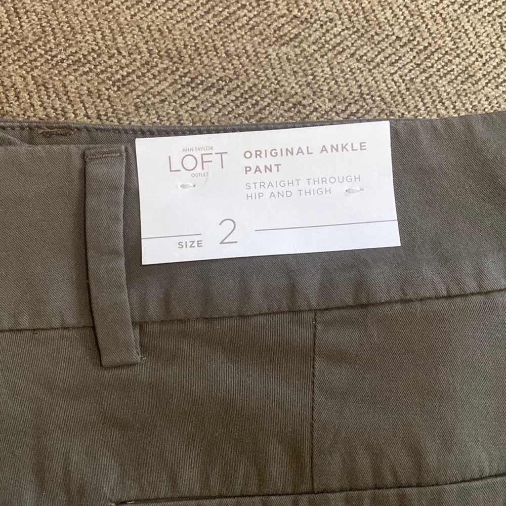 Ann Taylor Loft original ankle pant straight through size 2 green NWT